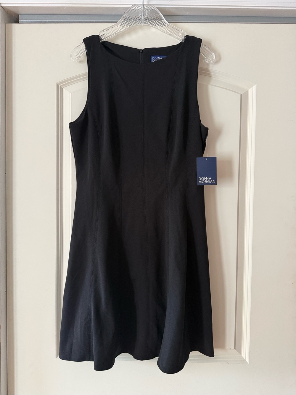 Donna Morgan Black Sleeveless Fit-and-Flare Mini Dress